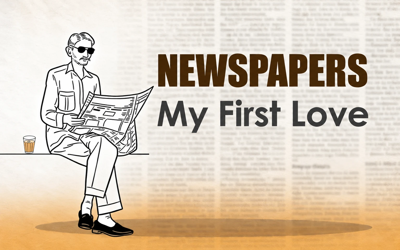 Recreated banner for “Newspapers: My First Love”