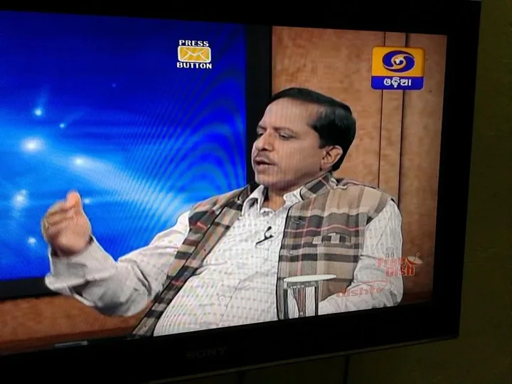 Pradeep Biswal speaking on Doordarshan Odia